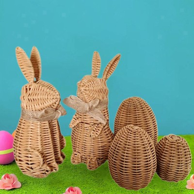 Stehender Hase mit Ei Osterhase Deko für Indoor Präsentation Mottoparty