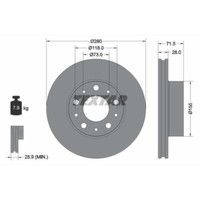 Textar 2X Bremsscheibe Vorne Ø280 Mm InnenbelüFtet Beschichtet FüR Fiat Ducato