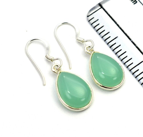 925 Solid Sterling Silver Green Onyx,Garnet Multi Stone Hook Earring Ji760 - Picture 9 of 81
