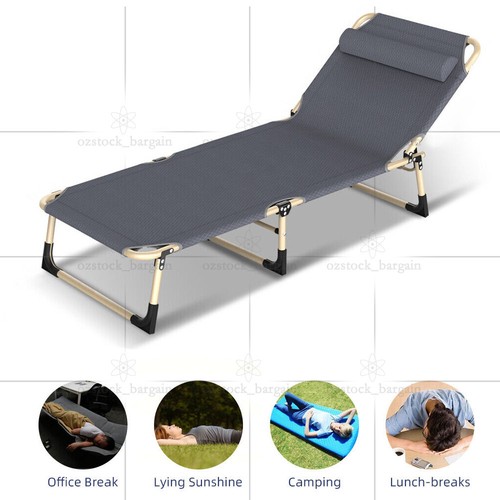 Portable Folding Camping Bed with Mattress, 190x68cm, 200kg Capacity, 4-Position - Picture 8 of 12