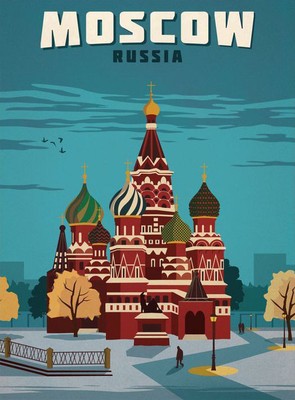 Visit Moscow Russia Art Photo Fridge Magnet Travel Souvenir 2/"x3/"