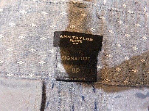 Ann Taylor pants 8 petite blue signature womens straight crop chino stretch - Picture 5 of 10
