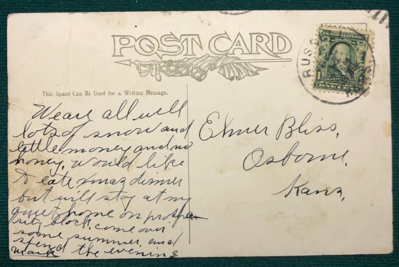 Postcard Put Out The Cat, Wind Clock, & Come To Bed Saying & Quote