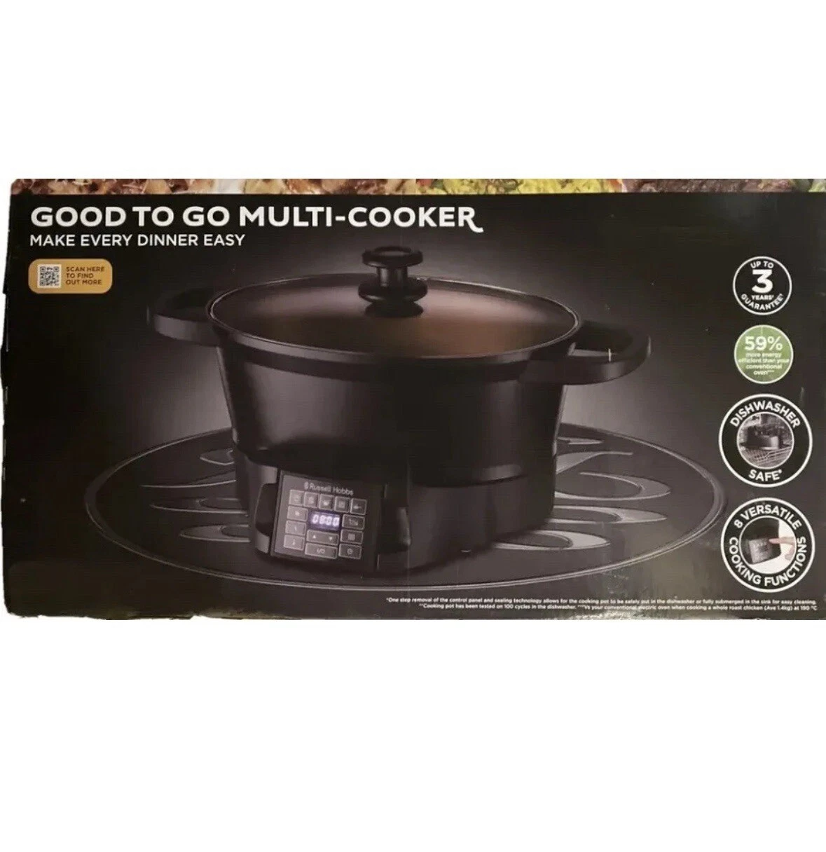 Russell Hobbs Multicooker 6.5L Good-to-Go, 8 Versatile Cooking Functions - 28270