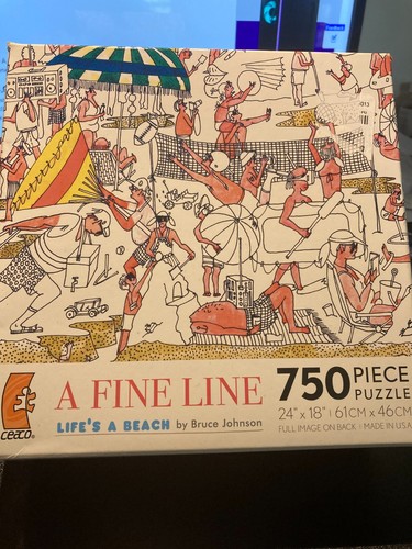 Ceaco A Fine Line Life’s A Beach 750 Piece Jigsaw Puzzle Bruce Johnson NEW
