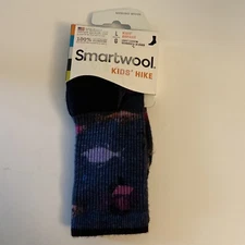 SMARTWOOL Kids' Hike Light Cushion Fly & Lure Print Crew Socks Size Large