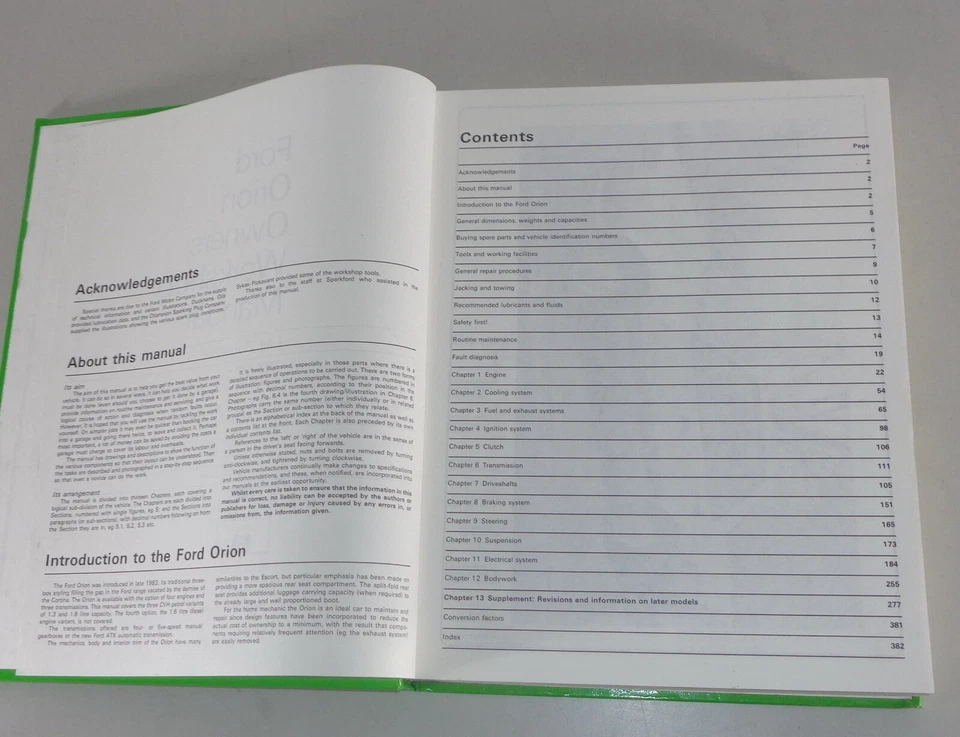 Manual De Reparación Haynes Ford Orion Año 1983 - 1988 - Imagen 2 de 2