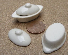 Dolls House Casserole Pot And Lid Cream Ceramic 1:12 Scale Cr9 tumdee