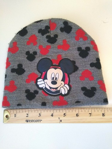 Disney Mickey Mouse BEANIE Hat Kids Red / Black - Picture 4 of 8
