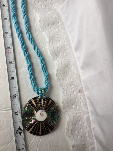 Collana donna con perline colore blu lunga 12 pollici - Foto 13 di 16
