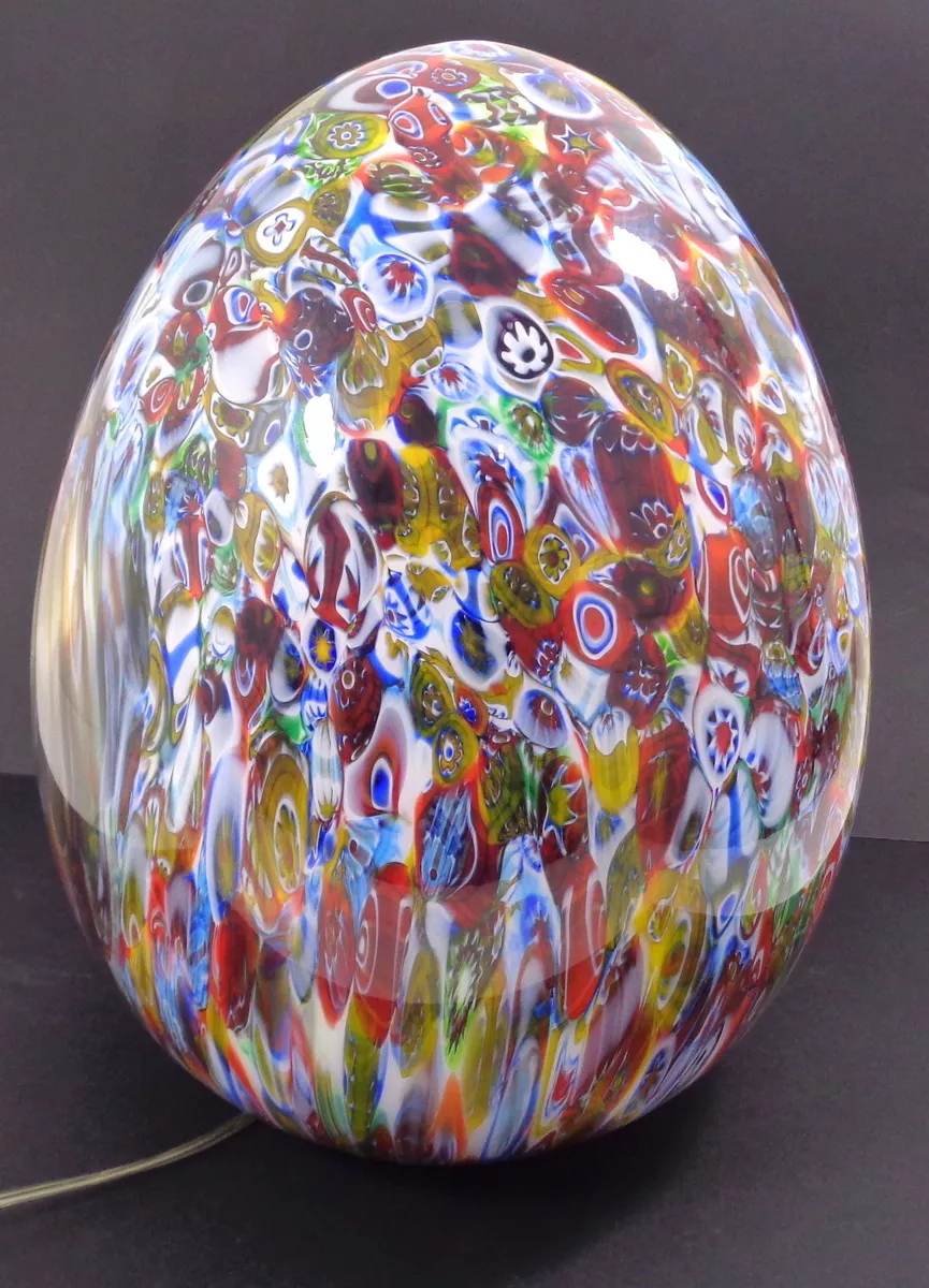 Vintage 1960 s Huge Murano Glass Egg Shaped Table Lamp eBay