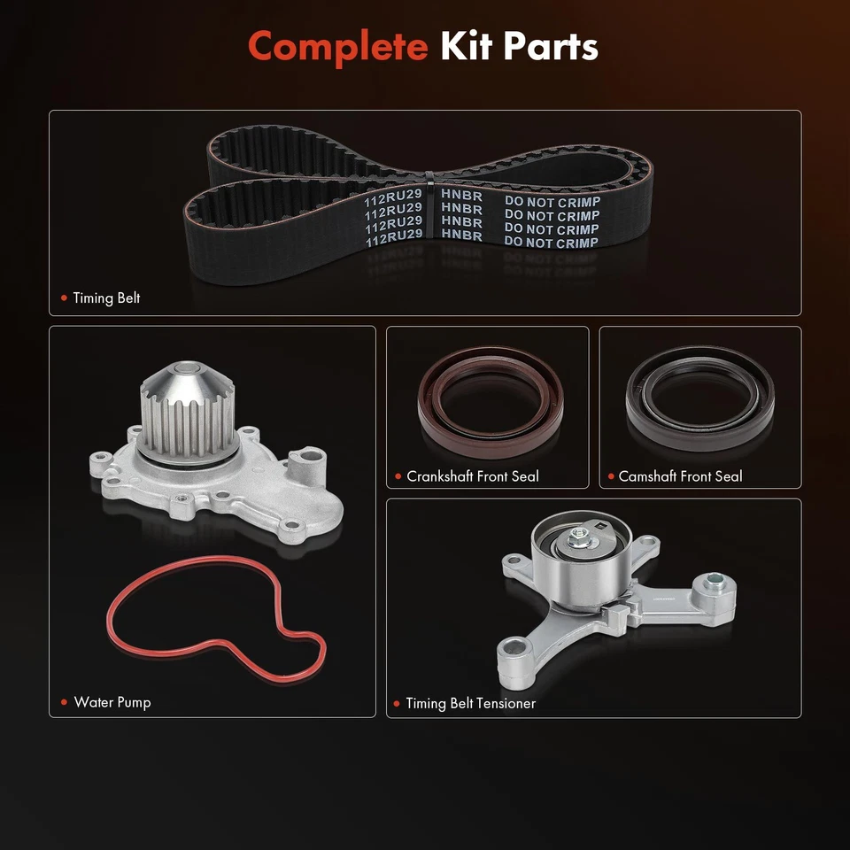 Kit de correa de distribución de 5 piezas con bomba de agua para Dodge Neon 1996-2005 Plymouth Chrysler Foto 2 de 4