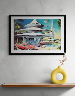 1960s Mid Century Modern Atomic Age Art Print cx5 | eBay