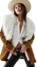 Free People Jacket Lady Lane Corduroy Faux Fur Coat. Size Small Rrp £230.