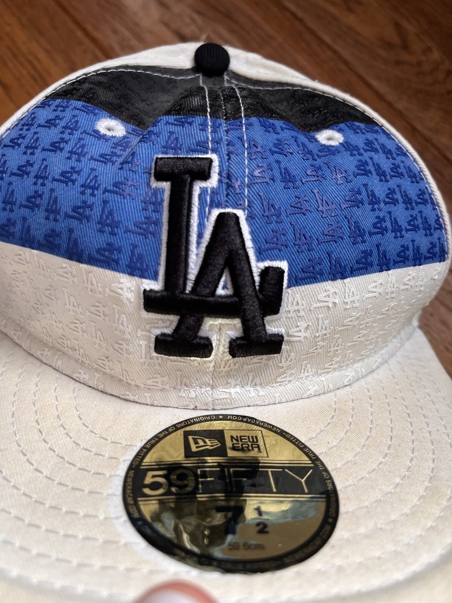 LA Dodgers New Era 59Fifty Fitted 7 1/2 Hat Blue Black