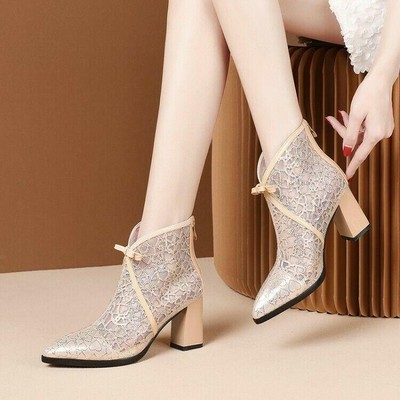 Details about Womens New Fashion Patent Mesh Diamante Bowtie Block Heel Ankle Boots Shoes SEGO Details about Womens New Fashion Patent Mesh Diamante Bowtie Block Heel Ankle Boots Shoes SEGO