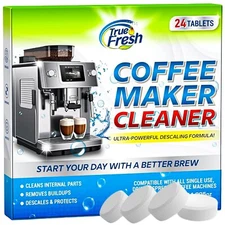 True Fresh Coffee Machine Descaler Cleaner Tablets 24-Pack - Deep Cleaning an...