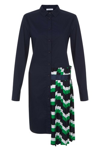 NWT CUBIC trendy LONDON UK button down navy shirt DRESS PLEATED SKIRT Large US 8 - Picture 5 of 8