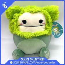 Squishmallow Kellytoy Plush Limited Squad Bren The Green Big Foot Yeti 8" NWT
