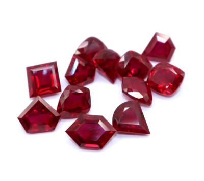 Natural Red Ruby 120 Ct Fancy Cut 10-12 Pcs Burma Certified Loose Gemstone Lot