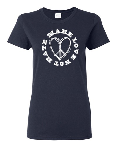 Camiseta Make Love Not Hate Heart Junior Fit Damas 1695 - Imagen 10 de 49