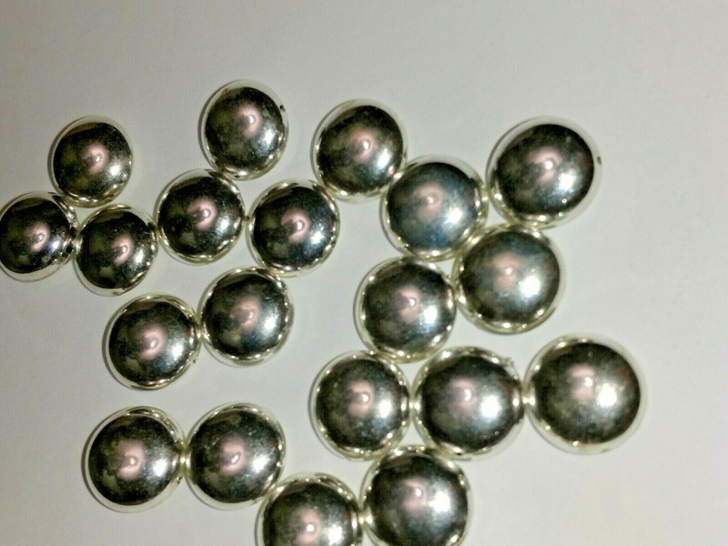 40 Sterling Silver Beads 10 MM x 5 MM Round Saucer Lentil or Spaceship Beads !