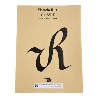 Gossip for Two Pianos Vintage Sheet Music 1980 Vittorio Rieti