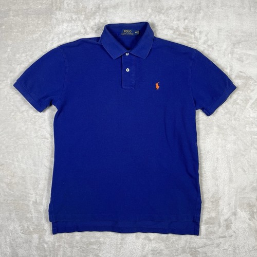 Polo Ralph Lauren Shirt Mens Medium Blue Short Sleeve Pony Cotton Rugby Golf - 第 2/9 張圖片