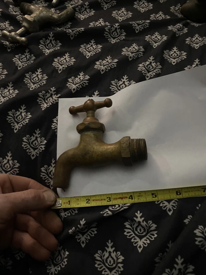 Torneira torneira antiga marca padrão 3/4” NPT latão maciço nariz caído vintage - Imagem 2 de 4