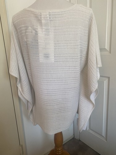Joseph Ribkoff Champagne Knit Dolman Sleeve Poncho Top Size M/L NWT - Picture 4 of 8