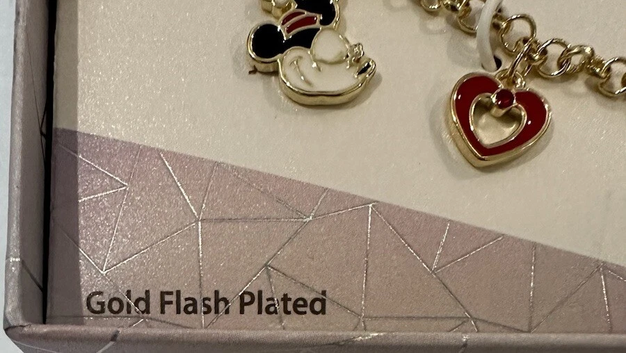 PULSERA DIJE CORAZÓN MINNIE MOUSE 100 Aniversario Disney Esmalte/Enchapado en Oro Foto 4 de 4