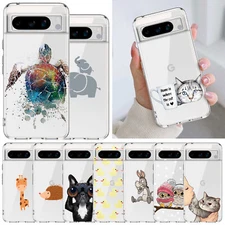 Case For Google Pixel 9 Pro XL 8A 7A 6A Shockproof Clear TPU Animals Phone Cover