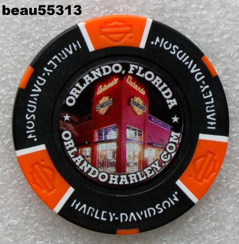⭐HARLEY DAVIDSON "ORLANDO" FLORIDA DEALER CASINO POKER CHIP - Bild 2 von 2