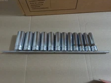 SNAP ON TOOLS  1/2" Drive SAE 12 Piece Deep 6PT Chrome Socket Set 313TSYA Nos