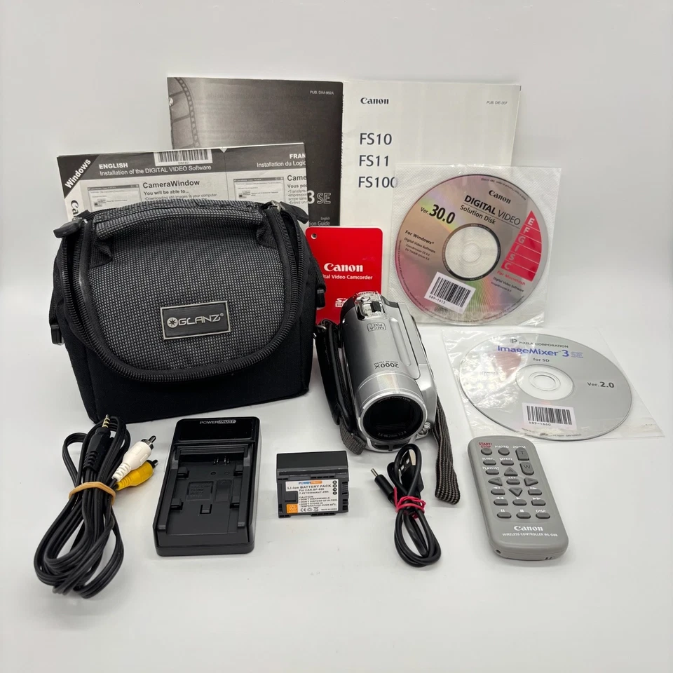 Canon Legria FS100 E HD Camcorder Video Camera w/ Box & Accessories, New Battery - Image 2 of 4