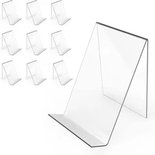 Boloyo Acrylic Book Stand Without Ledge,6 Inch 10PC Clear 10PC, Transparent 