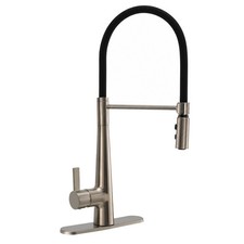 RecPro RV Kitchen Faucet Pull Out Sprayer High Arc Brushed Nickel Single Handle