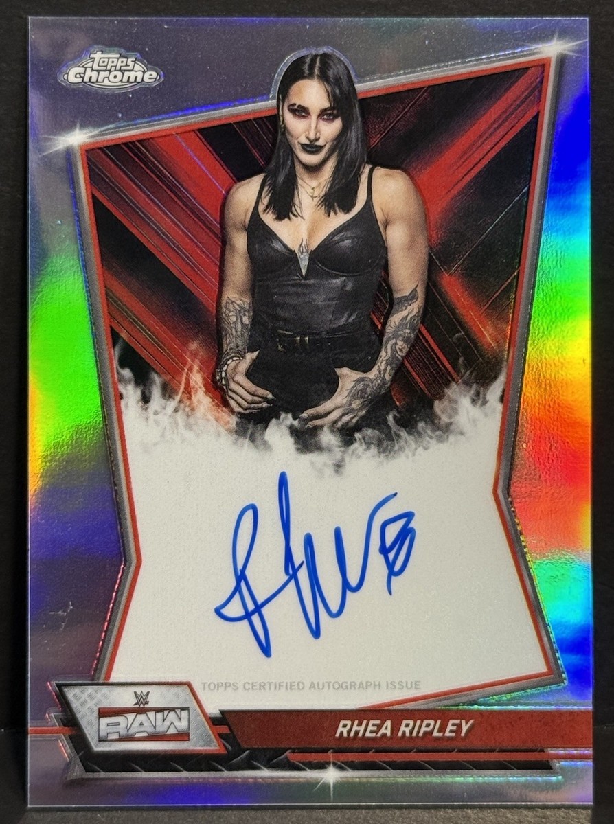 2026 Topps Chrome WWE Rhea Ripley Red Brand On Card Auto Refractor