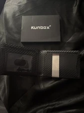 RUNBOX Minimalist Slim Wallet Money Clip RFID Blocking Front Pocket Wallet Black