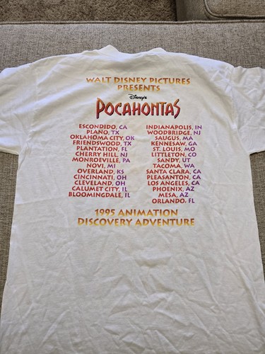 Disney Pocahontas Animation Discovery Adventure T Shirt XL Vntg NOS 1995 - Picture 6 of 6