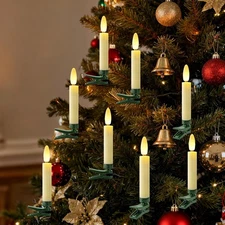 4 Inches Clip on Candles for Christmas Trees, Battery Operated Flameless Tree...