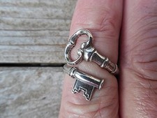 Skeleton Key Ring Handmade Silver Vintage Adjustable Jewelry Accessory