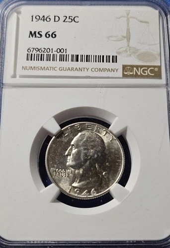 A 1946 D Washington Quarter NGC MS66!!!