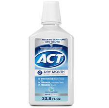 ACT Dry Mouth Anticavity Zero Alcohol Fluoride Mouthwash, 33.8 fl. oz.