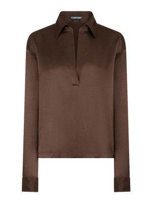 TOM FORD Cinnamon Silk/Satin Shirt New & Authentic
