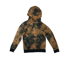 DSG Printed Fleece Hoodie Brown Subtle Black Dye Pullover Boys Size Medium