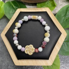 Handmade Ceramic Bead Beaded Stackable 6  Plus Stretch Bracelet New B15