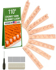 110" Chunky Yarn Blanket Loom, Adjustable Size Hand Knitting Kit