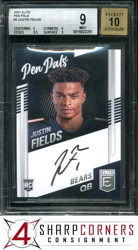 2021 PANINI ELITE PEN PALS #3 JUSTIN FIELDS RC BGS 9 AUTO 10