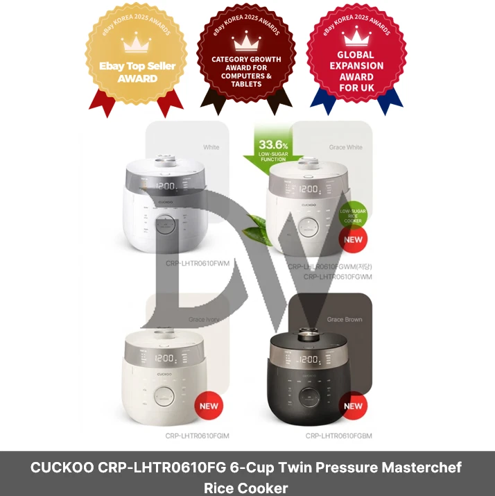 CUCKOO CRP-LHTR0610FG 6-Cup Twin Pressure Masterchef Rice Cooker / 220V/ EU PLUG